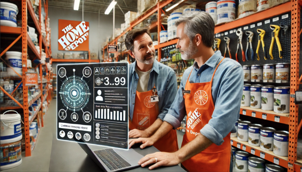 AI generated image of Home Depot employees using futuristic technology